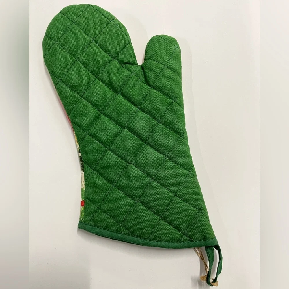 Michel Design Works Oven Mitt Christmas Joy Santa 14” L x 7.5” W Cotton NWT